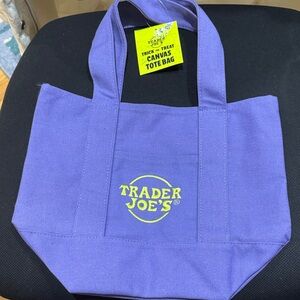 Trader Joe's Purple Canvas Tote Bag